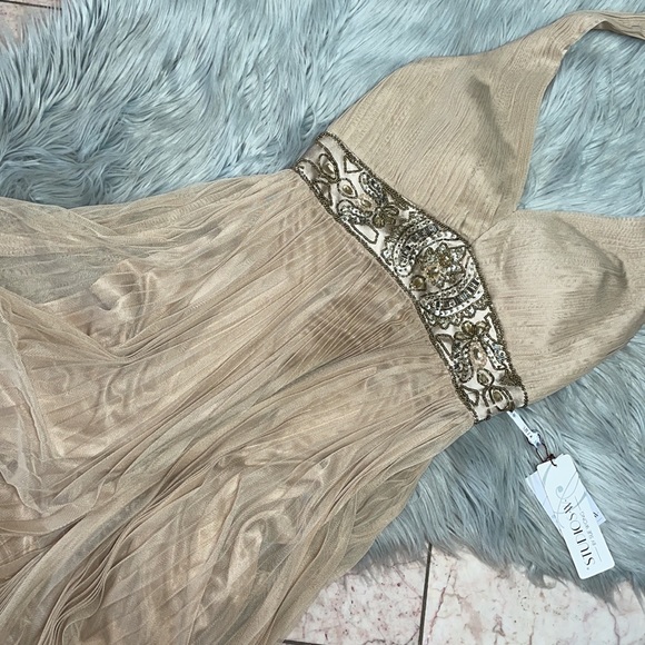 SUE WONG PLEATED HALTER MINI DRESS - Picture 2 of 9